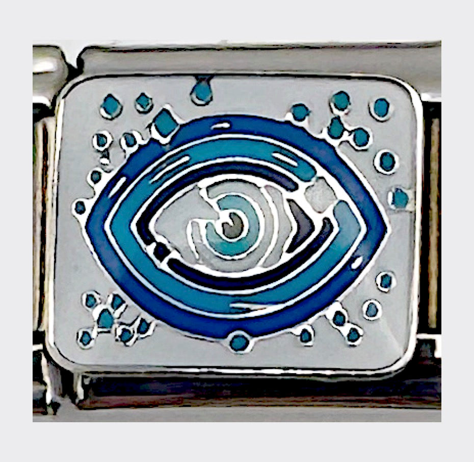 Blue Evil Eye Italian charm link