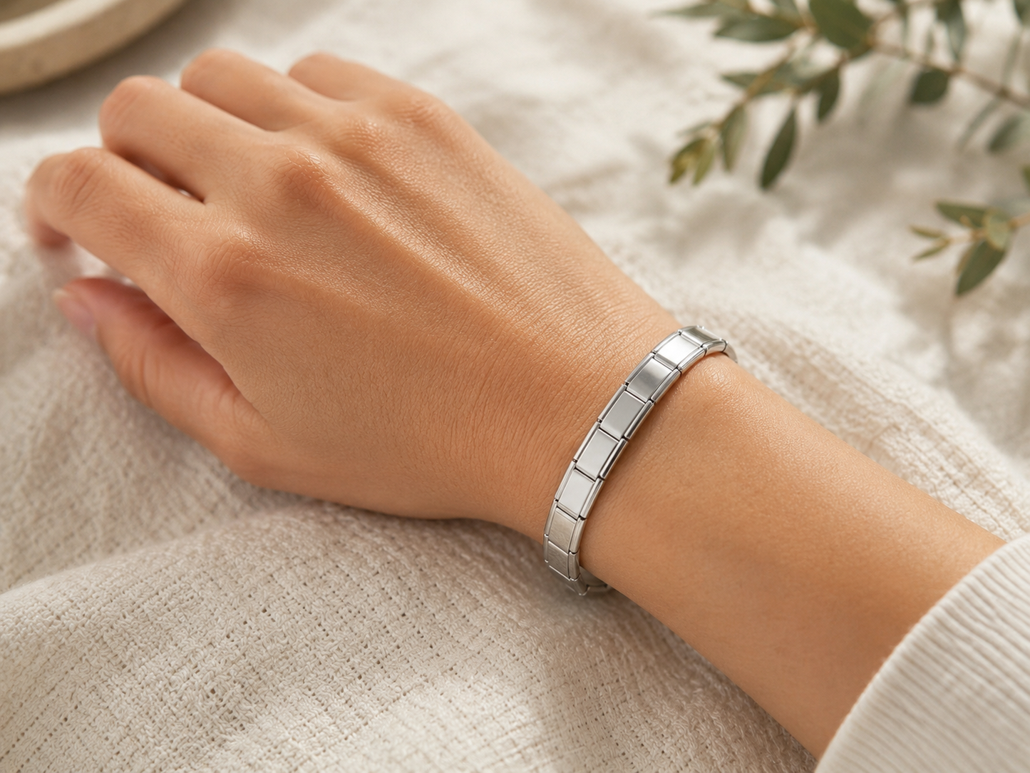 Italian Charm Bracelet - Polished Stainless Steel
