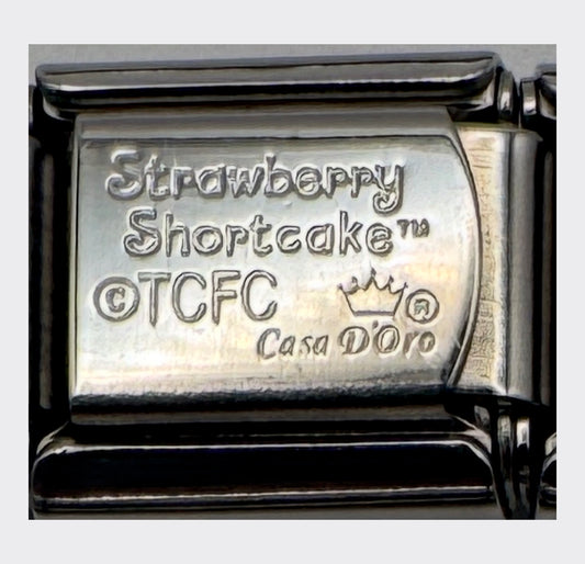 Vintage Casa d'Oro Strawberry Shortcake Kitty Custard Italian Charm - back stamp
