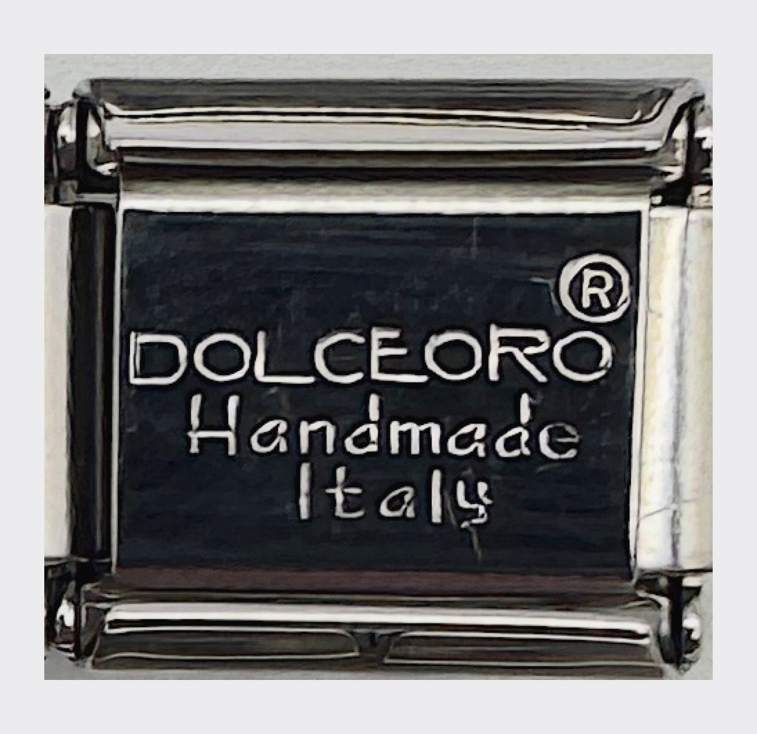 Vintage Dolceoro Australia Flag Italian Charm - back stamp