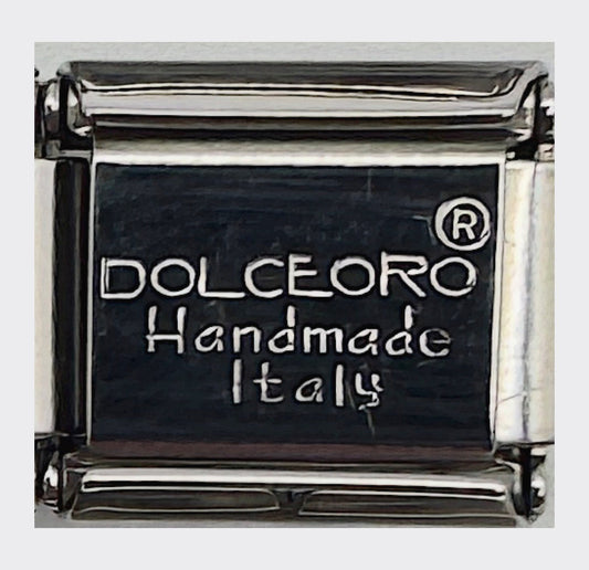 Vintage Dolceoro Australia Flag Italian Charm - back stamp