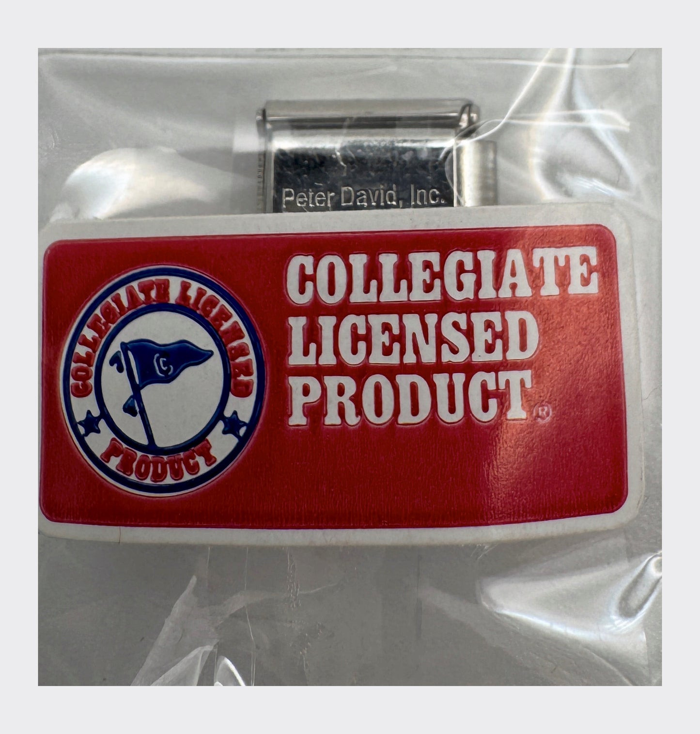 CLC / Peter David, Inc. backstamp with Collegiate Licensed Product hologram seal