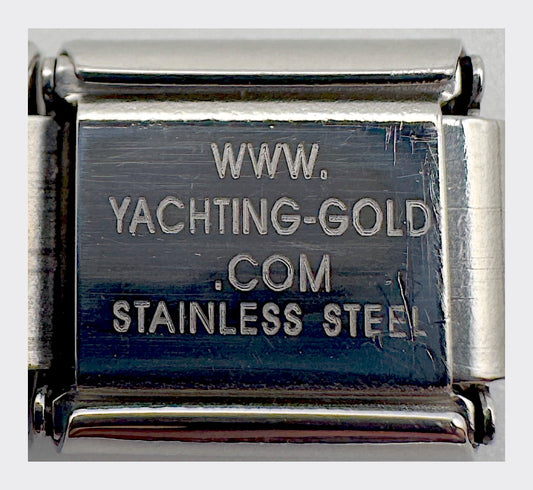 Backstamp for Vintage Yachting Gold Pacifier (Blue) Italian Charm