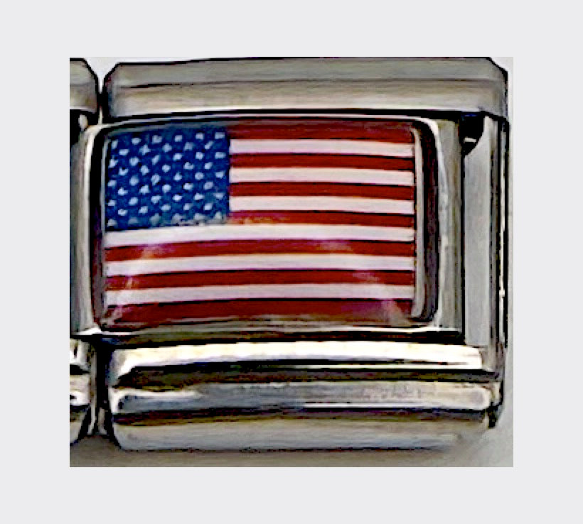 USA flag Italian charm