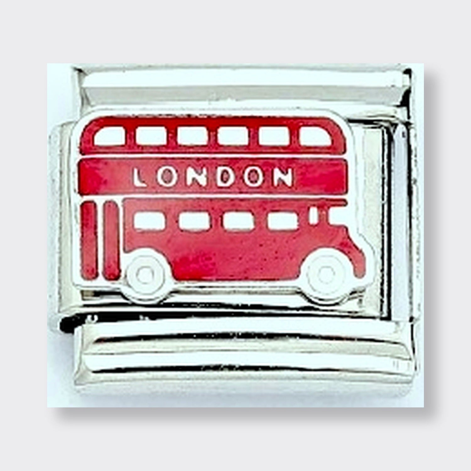 London Double Decker Bus Italian charm link