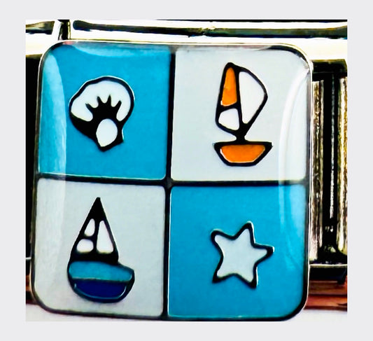 Beach Scene Italian Charm (4 Square)