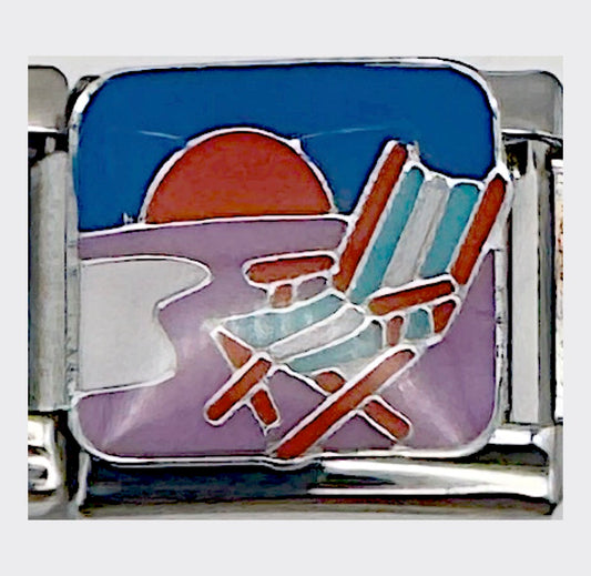 Beach Sunset Italian charm link