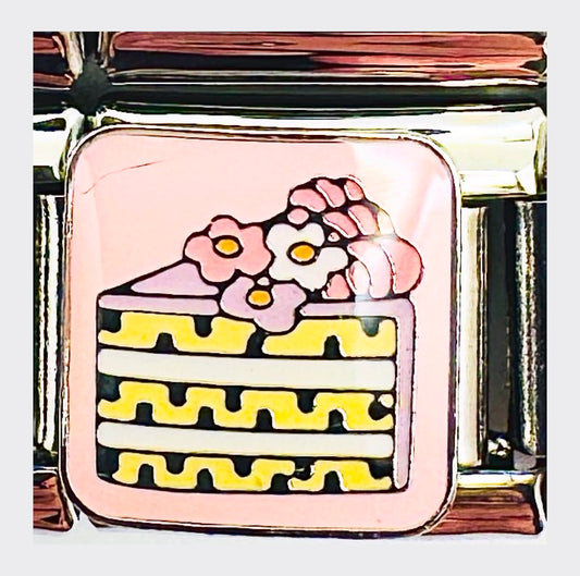 Birthday Cake Italian Charm (Pink)