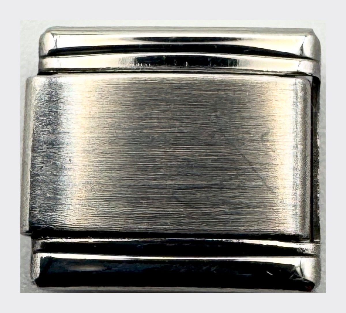 Blank Italian charm link, matte stainless steel