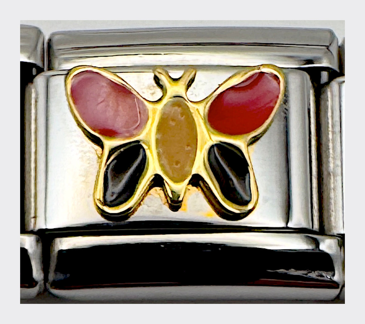 Butterfly Italian Charm (Red & Black)