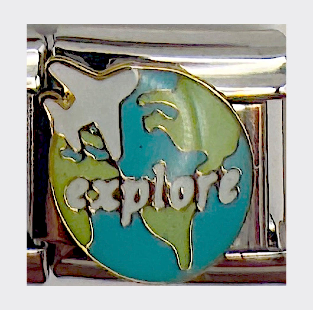 Explore Earth Italian charm link