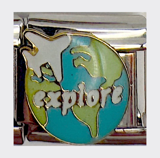 Explore Earth Italian charm link