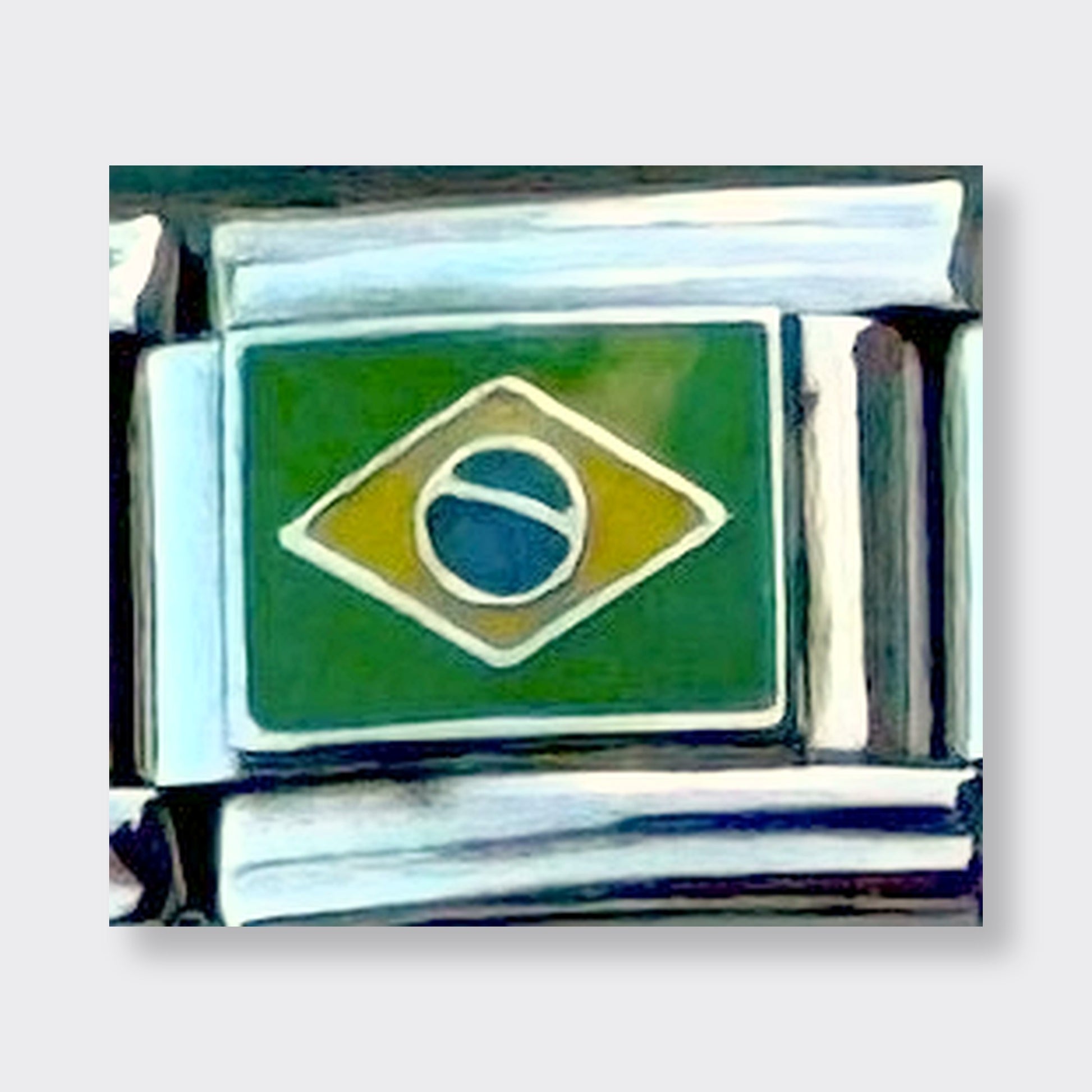 Brazil Flag Italian charm link