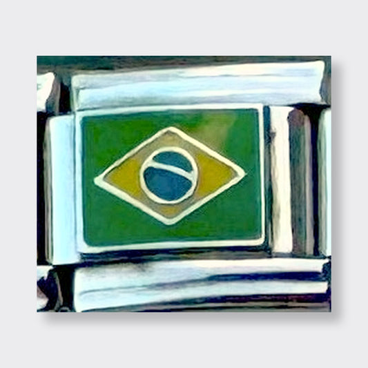 Brazil Flag Italian charm link