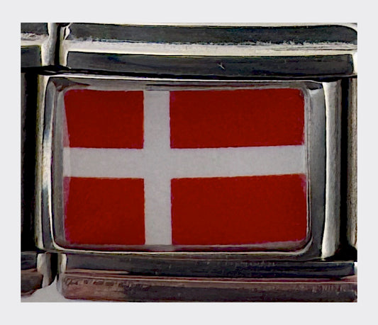 Denmark flag Italian charm (Design 2)