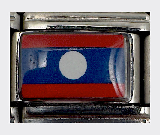 Laos flag Italian charm