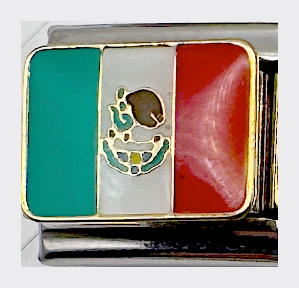 Mexico Flag Italian charm link