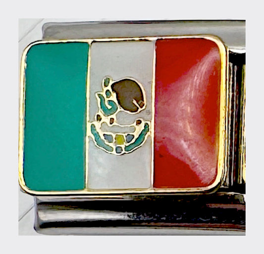 Mexico Flag Italian charm link