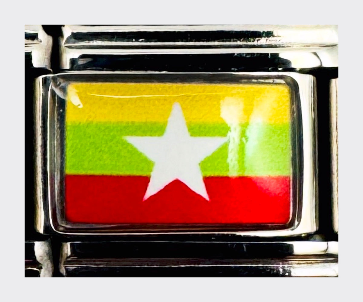 Myanmar flag Italian charm