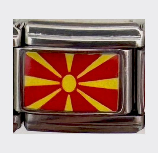 North Macedonia flag Italian charm
