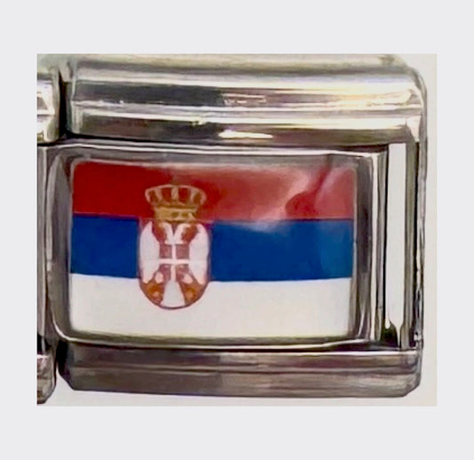 Serbia flag Italian charm