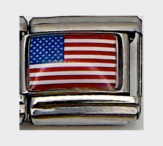 USA flag Italian charm