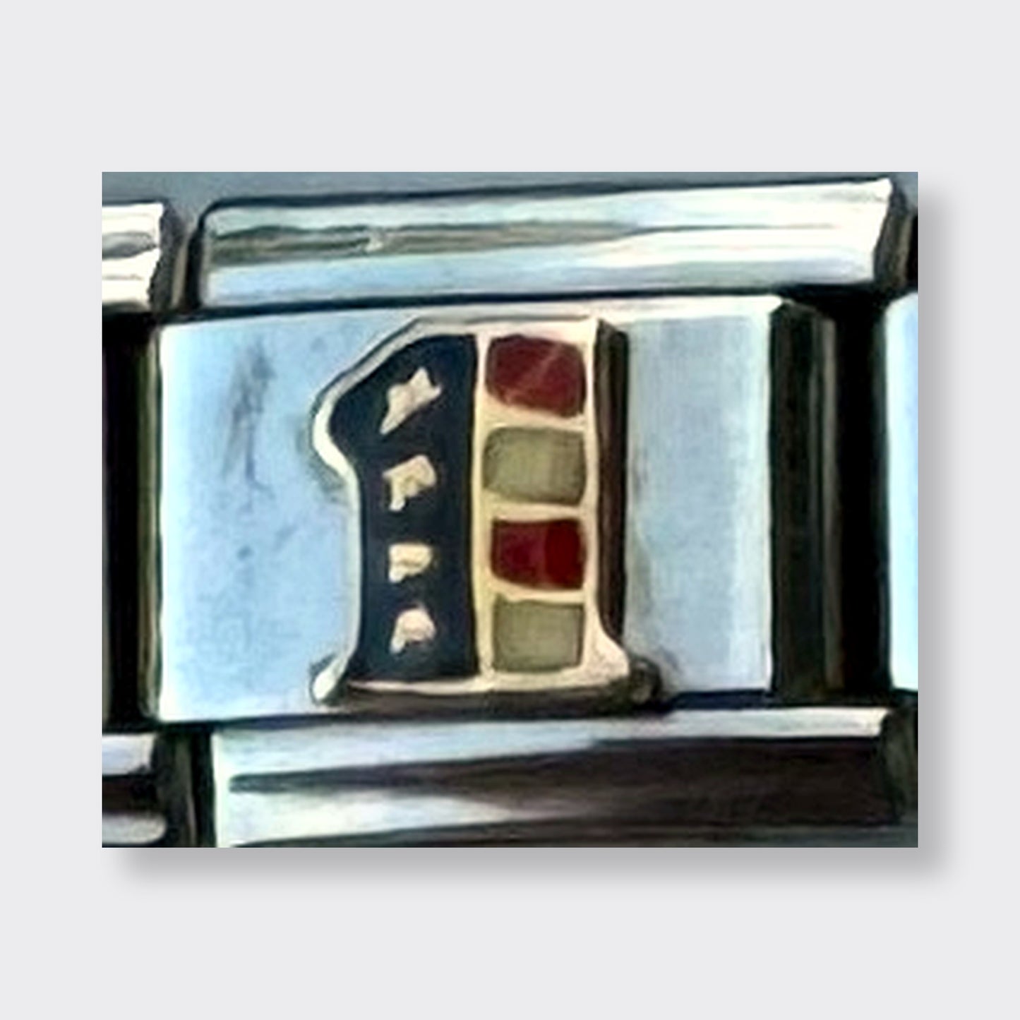 USA Number 1 Flag Italian charm link