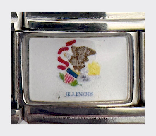 Illinois state flag Italian charm