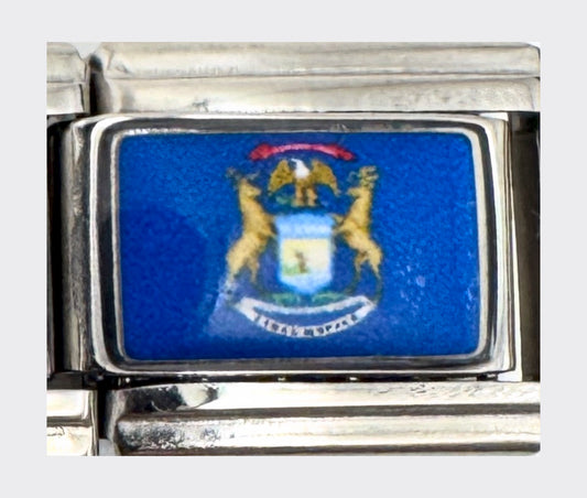 Michigan state flag Italian charm