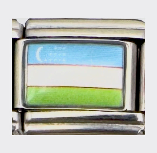 Uzbekistan flag Italian charm