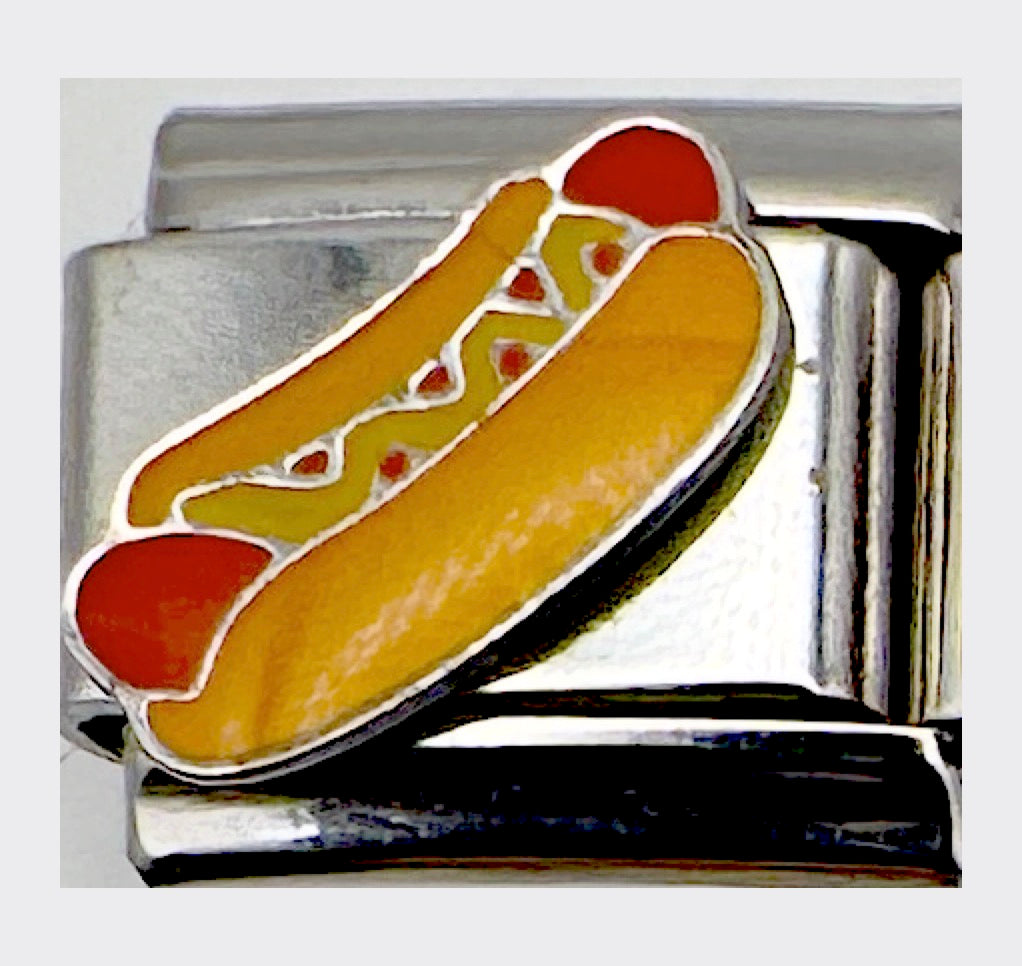 Hot Dog Italian charm link