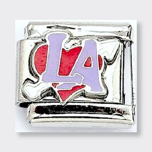 LA Heart Italian charm link