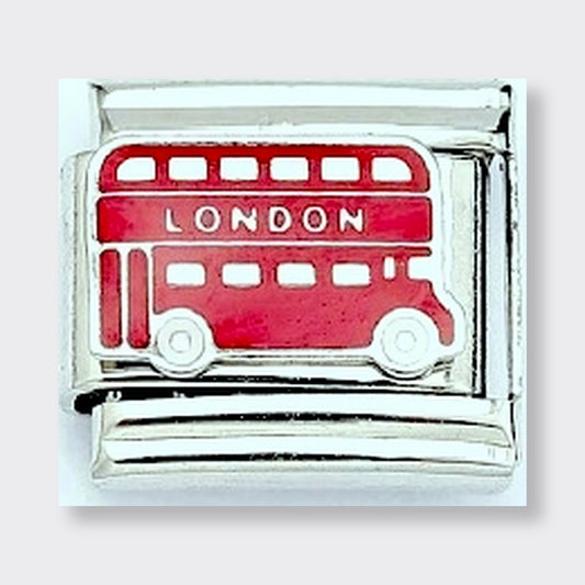 London Double Decker Bus Italian charm link