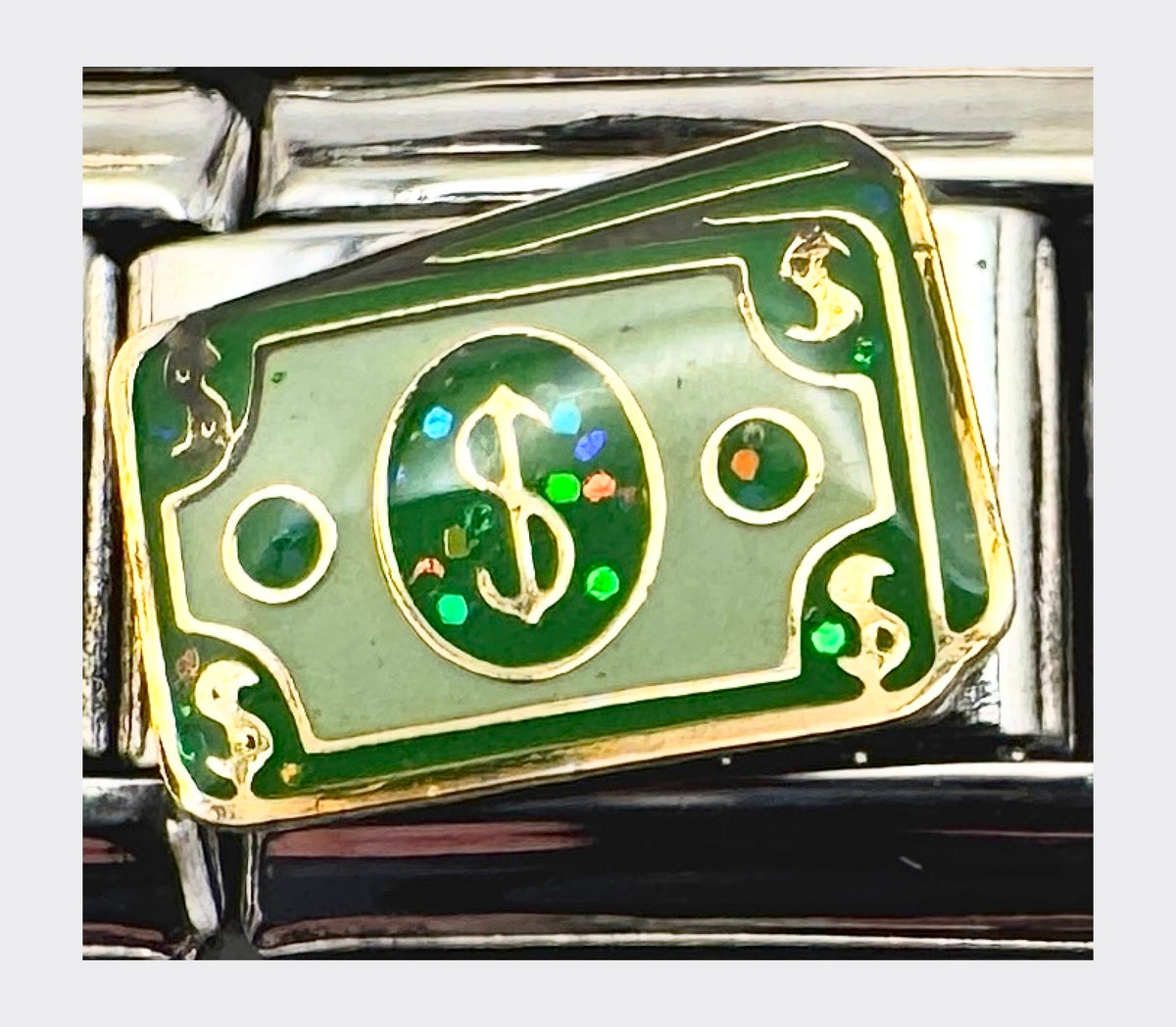 Money Glitter Italian Charm