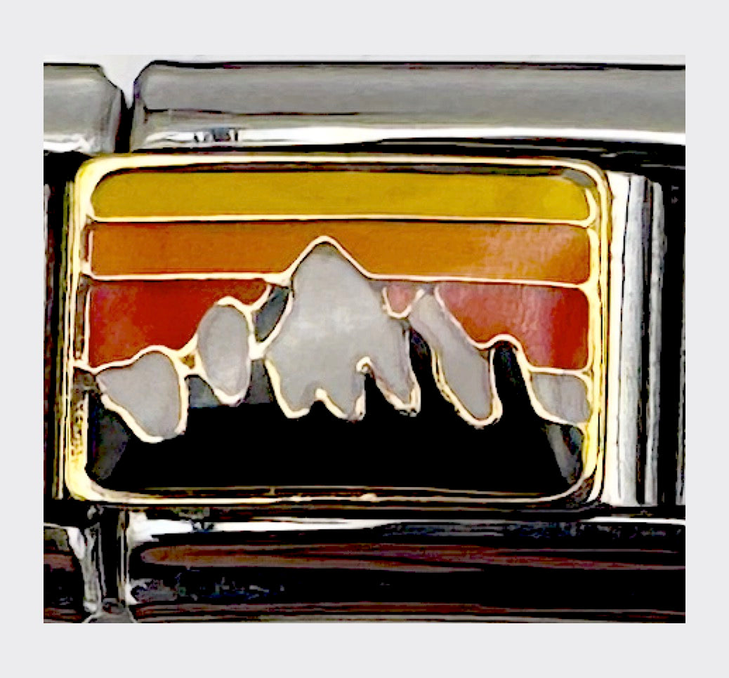 Mountains Italian charm link