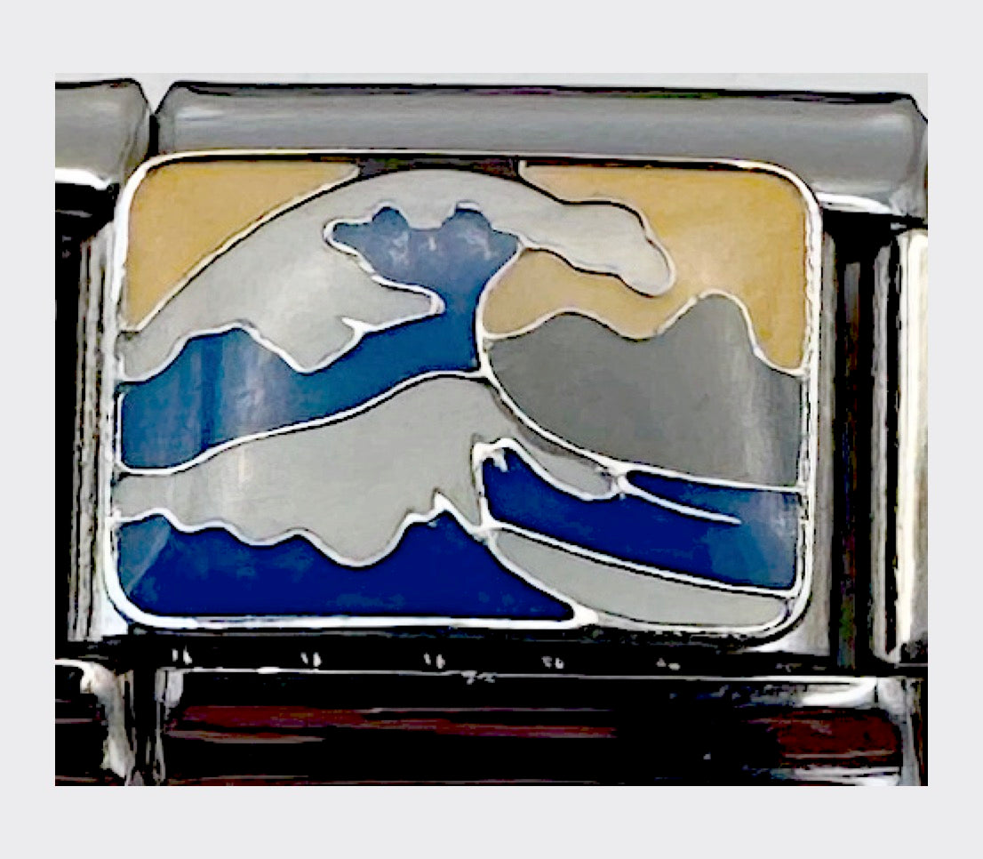 Ocean Wave Italian charm link