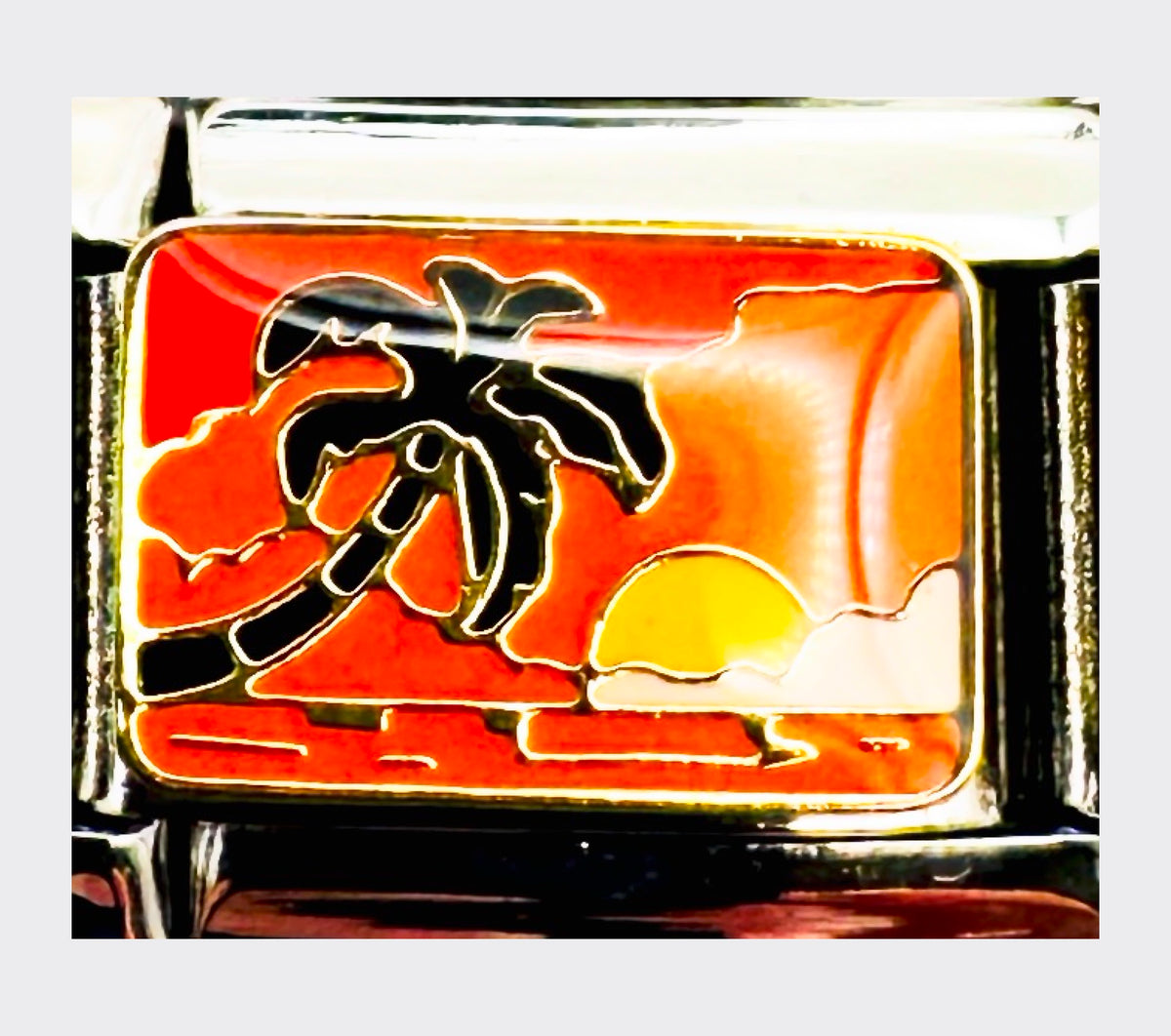Palm Tree Sunset Italian Charm