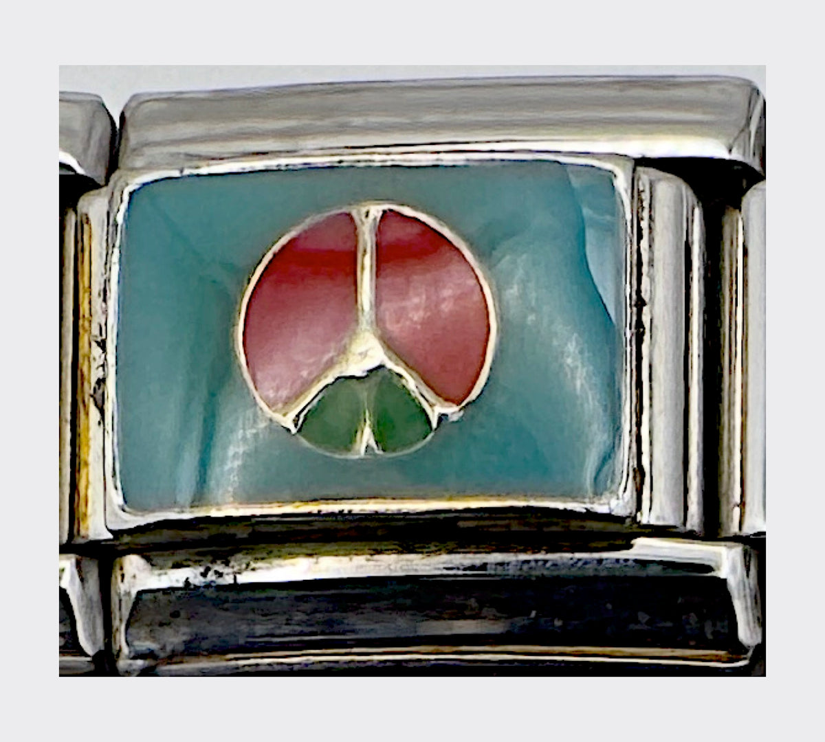 Peace Sign Italian Charm (Colorful)