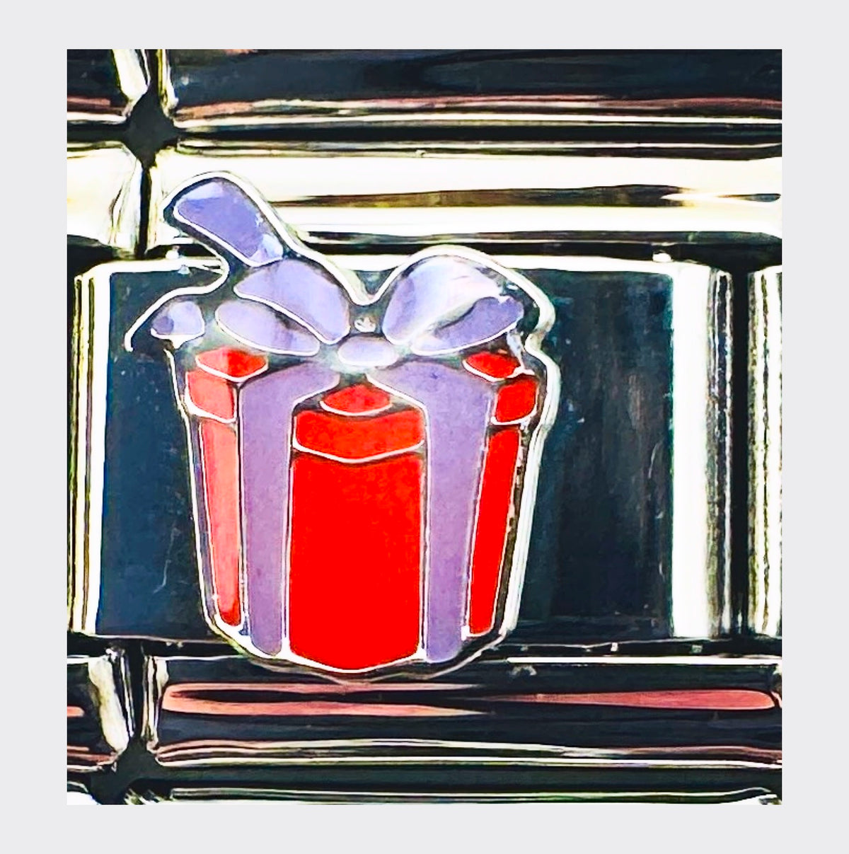 Present Italian Charm (Red & Purple)