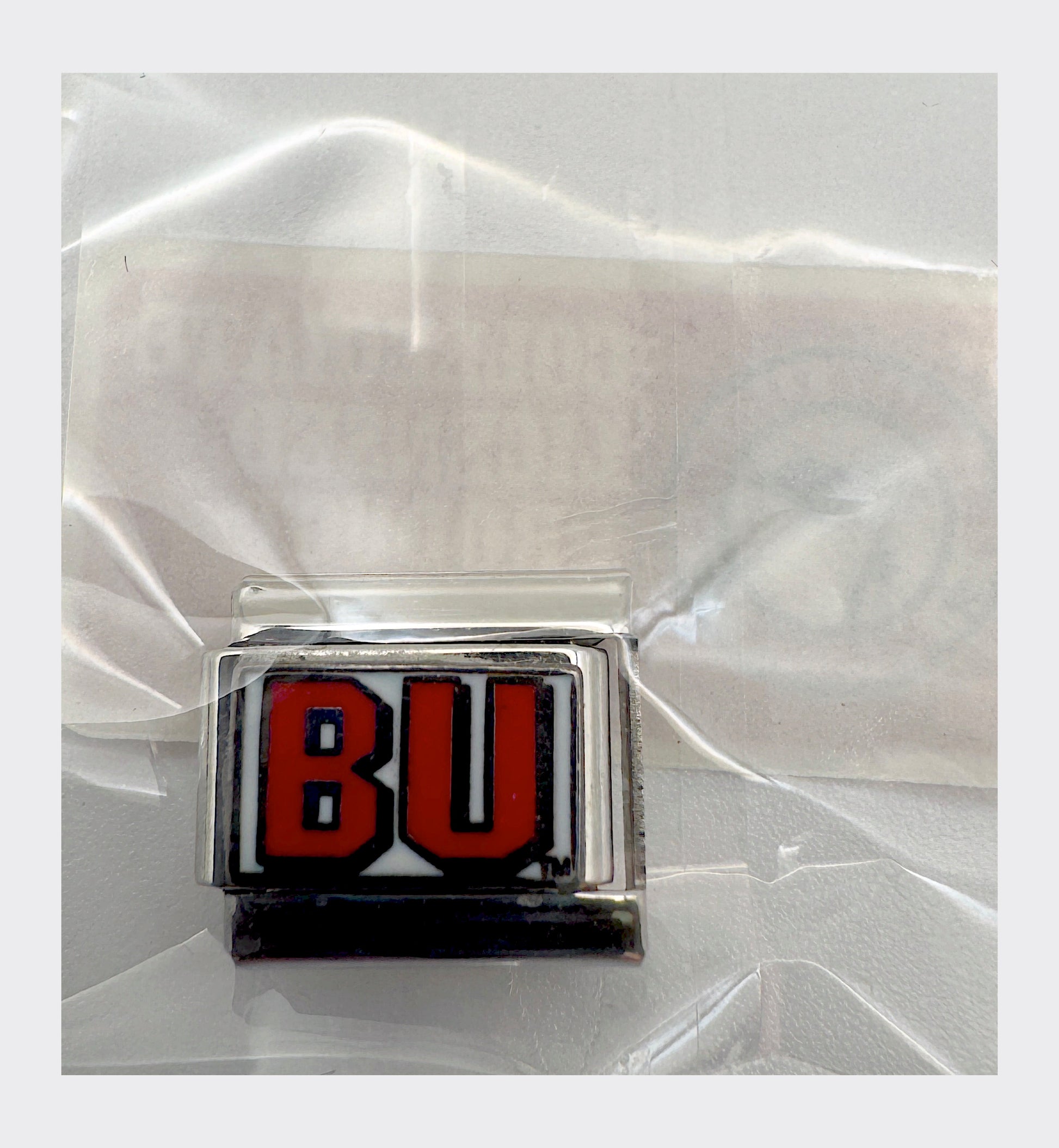 Vintage NCAA Bradley University Italian charm, sealed in original packaging