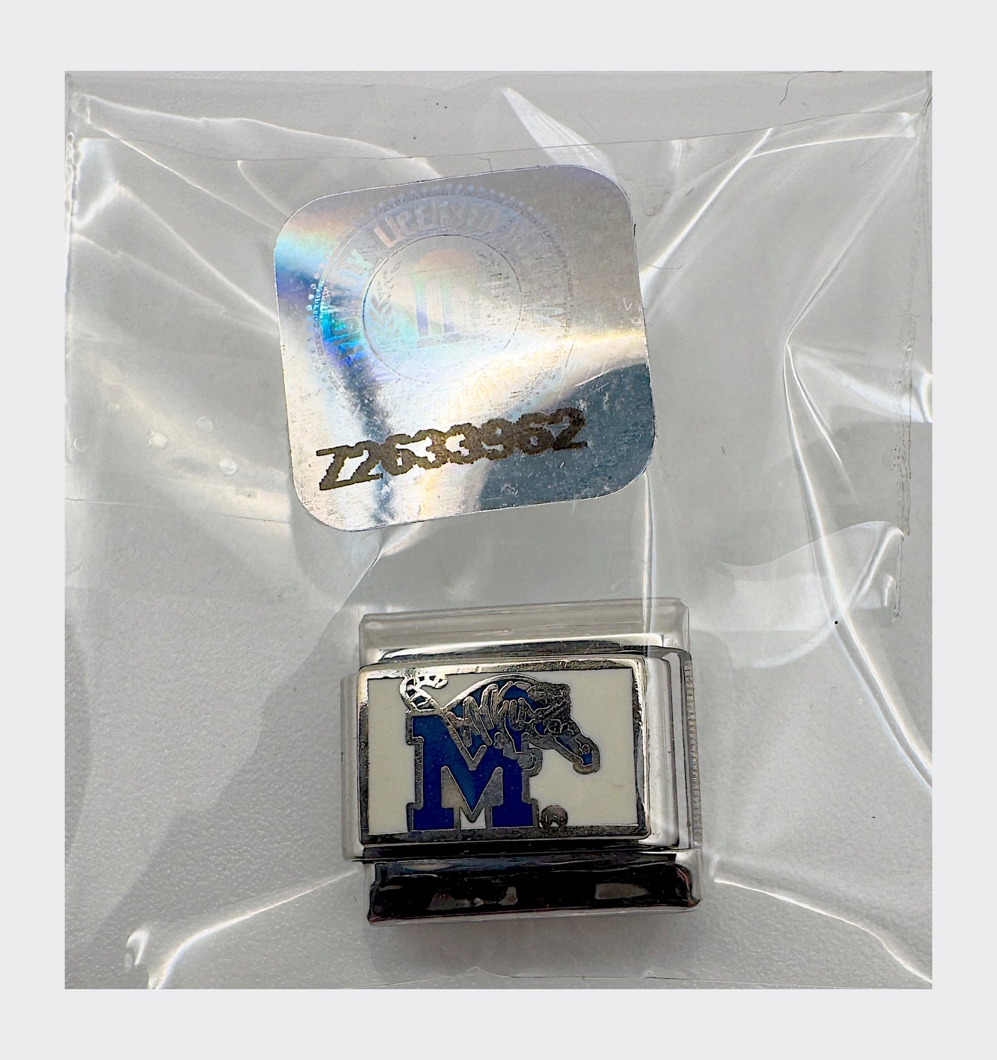 Vintage NCAA Memphis Tigers Italian charm, sealed in original packaging