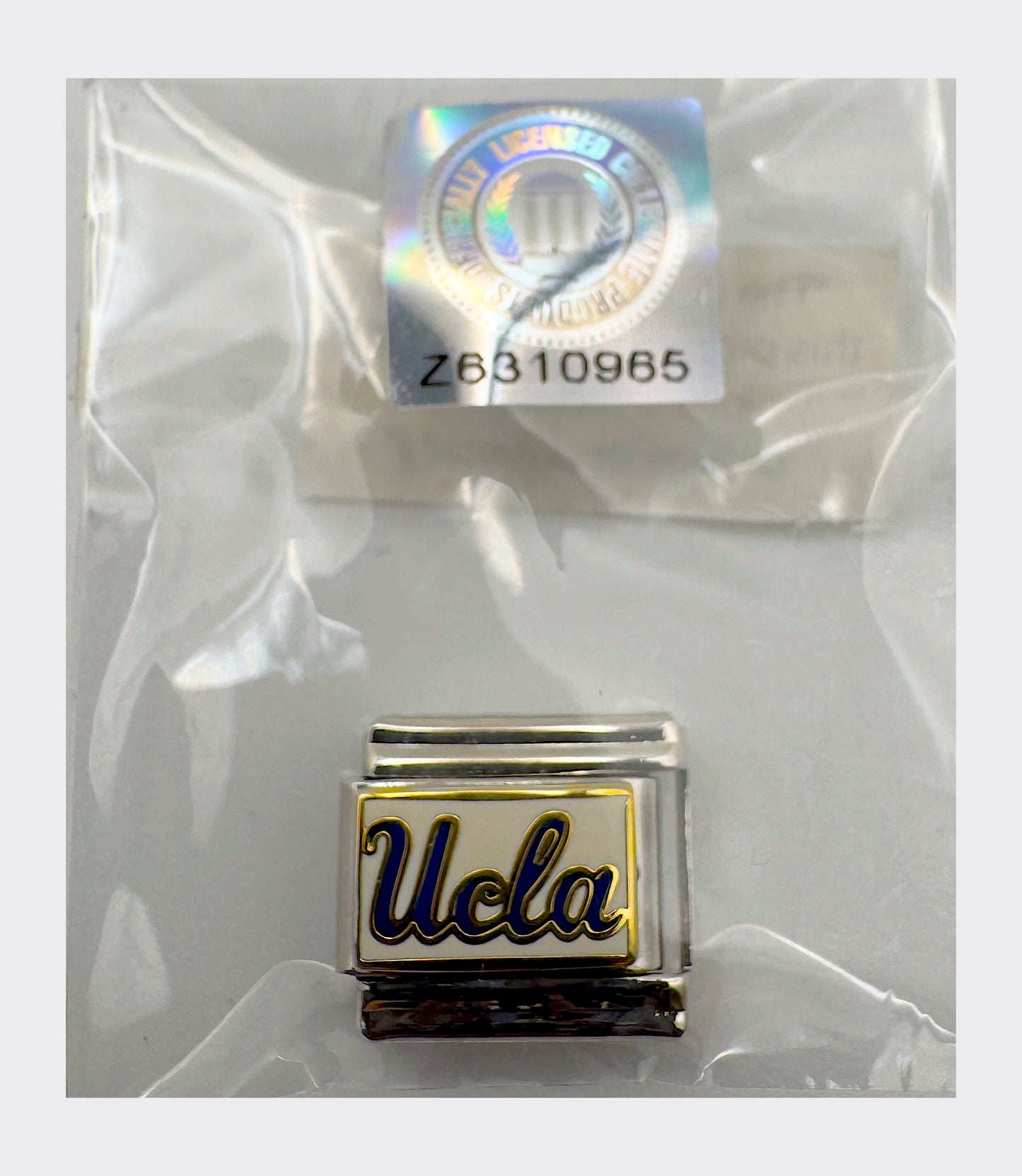 Vintage NCAA UCLA Italian charm, sealed in original packaging