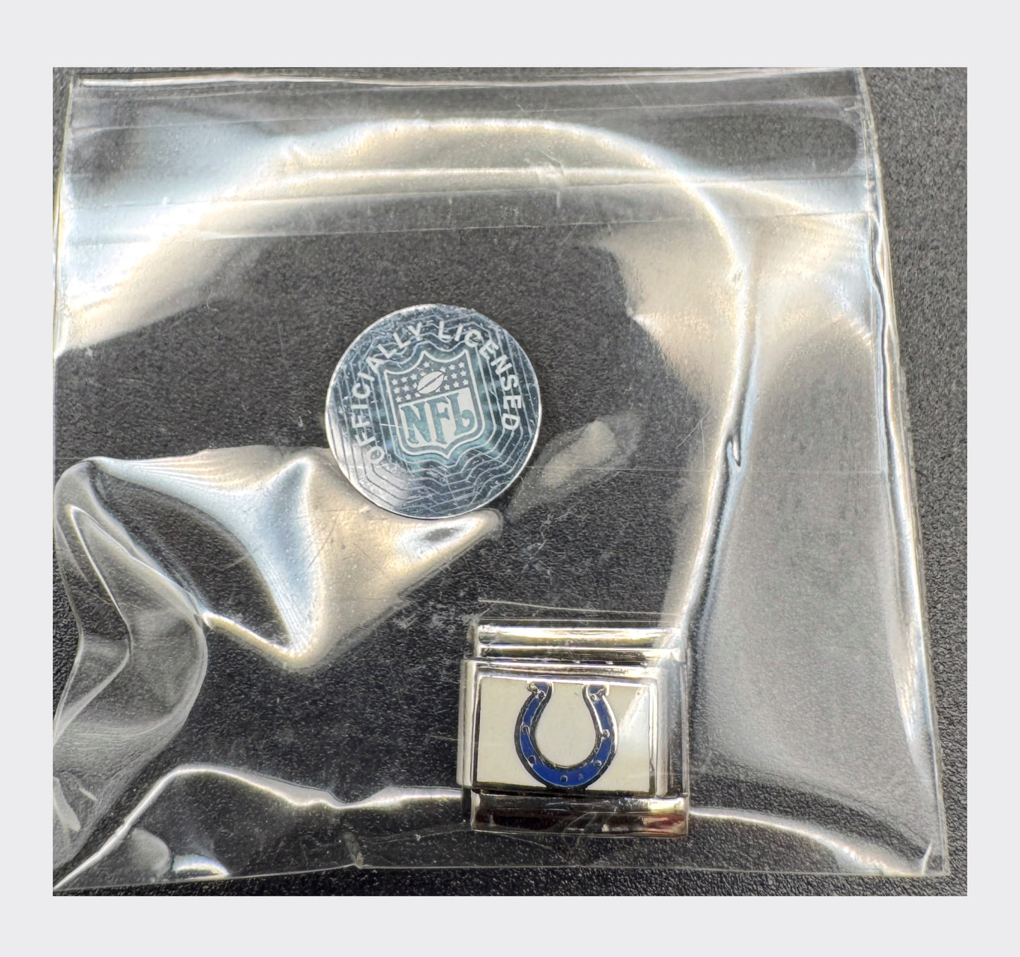 Vintage NFL Indianapolis Colts Italian charm, sealed in original packaging
