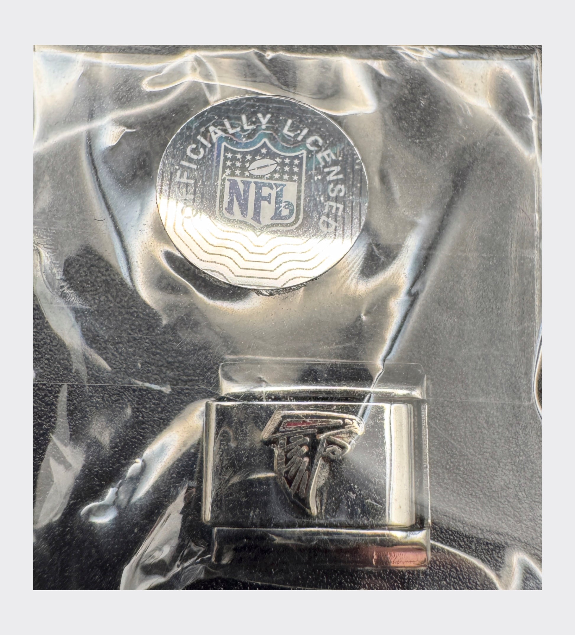 Vintage NFL Atlanta Falcons symbol Italian charm, sealed in original packaging