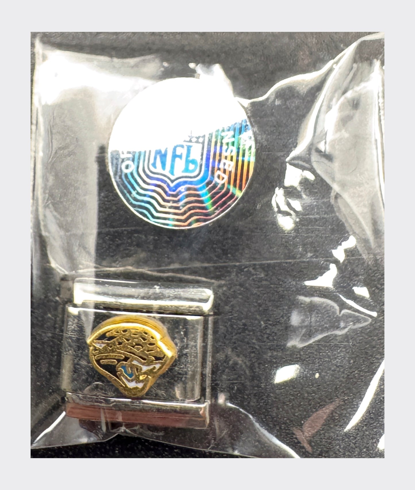 Vintage NFL Jacksonville Jaguars Italian charm, sealed in original packaging