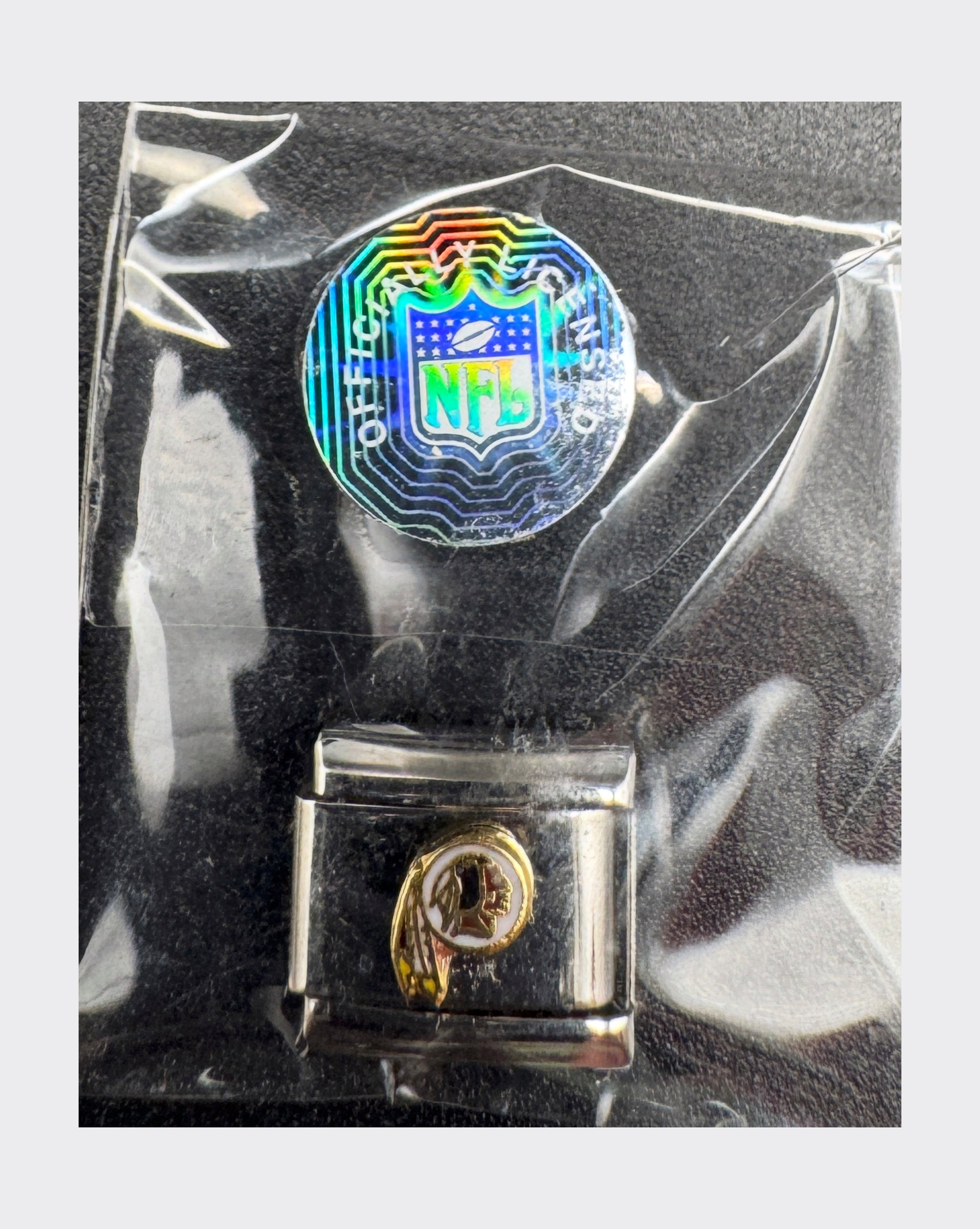 Vintage NFL Washington 1983-2020 logo Italian charm, sealed in original packaging