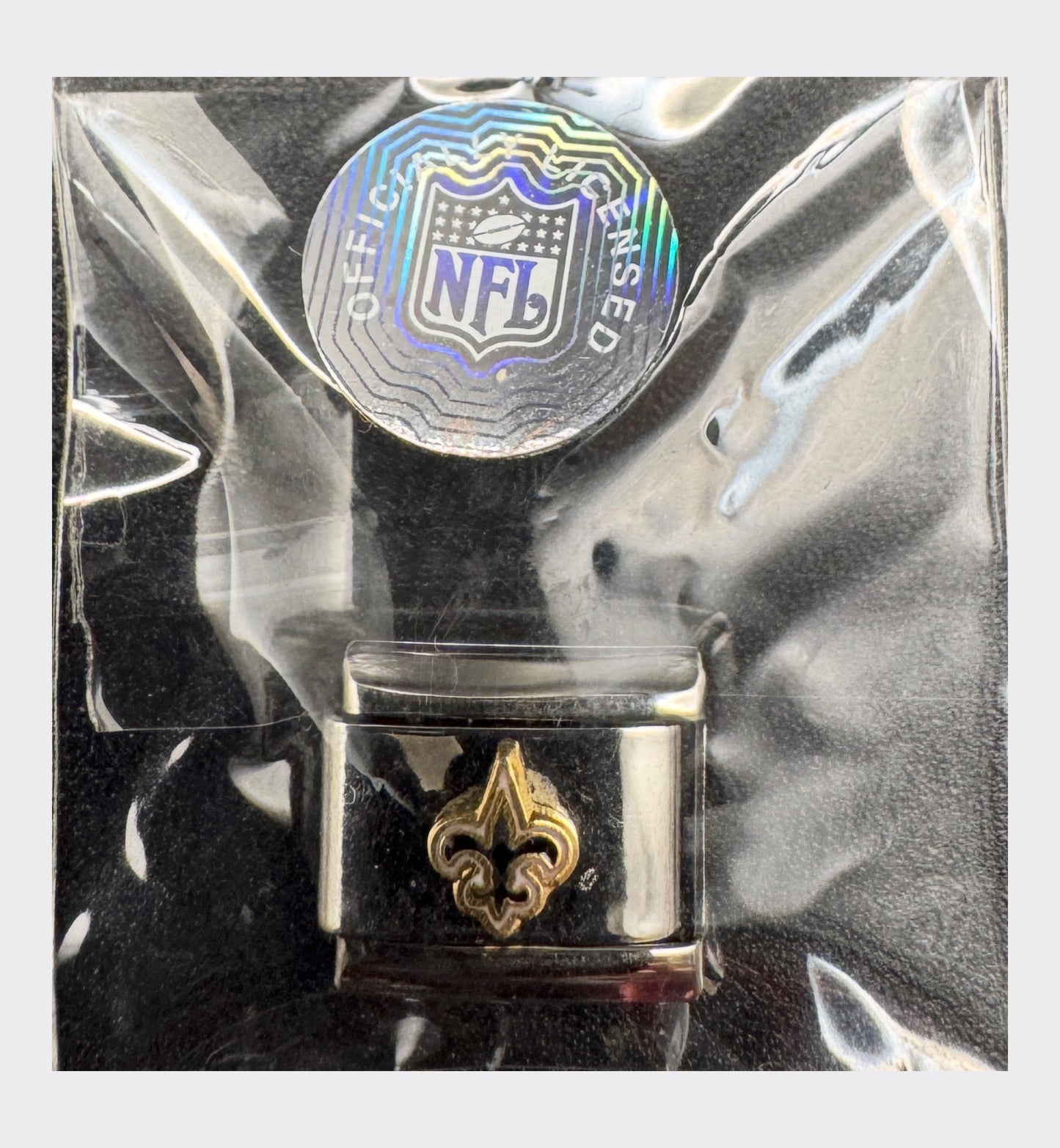 Vintage NFL New Orleans Saints Italian charm, sealed in original packaging