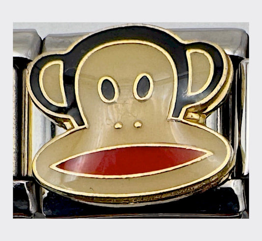 Retro Monkey Face Italian Charm