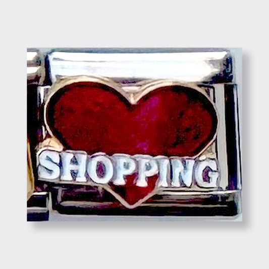 Shopping Heart Italian charm link
