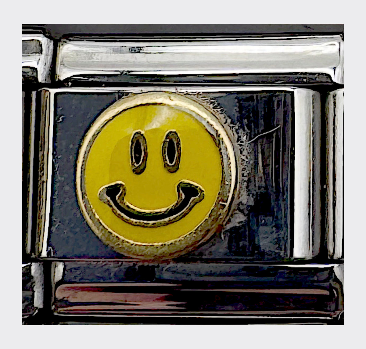 Smiley Face Italian Charm (Yellow)